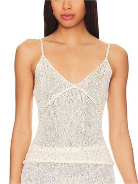 Asta Resort Carolina Camisole in Ivory Sequin